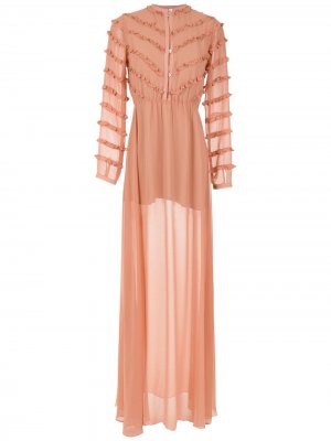 Длинное платье Damasco с оборками Olympiah. Цвет: оранжевый
