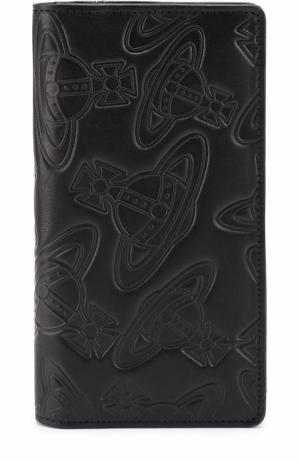 Кожаное портмоне с декоративной отделкой Vivienne Westwood. Цвет: черный