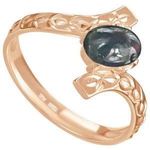Серебряное кольцо с натуральным опалом (черным) - размер 17 LAZURIT-ONLINE. Цвет: белый