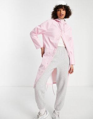 Розовая макинтош с капюшоном средней длины Topshop