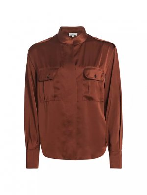 Атласная блузка на пуговицах Oakley , цвет burnt umber A.L.C.
