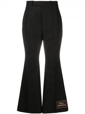 Расклешенные брюки с нашивкой Eterotopia Gucci. Цвет: черный