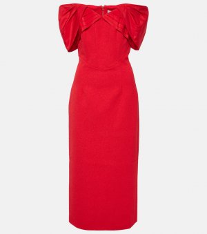 Креповое платье миди chiara с открытыми плечами , красный Rebecca Vallance