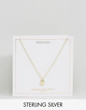 Позолоченное ожерелье с подвеской-диском со знаком зодиака Лев Johnny Loves Rosie. Цвет: золотой
