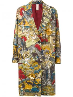 Однобортное пальто с принтом Antonio Marras. Цвет: многоцветный