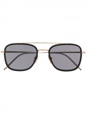 Солнцезащитные очки в квадратной оправе Thom Browne Eyewear. Цвет: черный