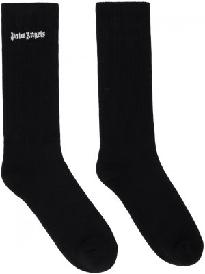 Черные носки с вышитым логотипом Palm Angels