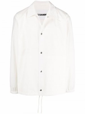 Куртка-рубашка с логотипом Jil Sander. Цвет: белый