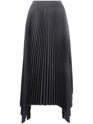 Плиссированная юбка асимметричного кроя JOSEPH. Цвет: серый