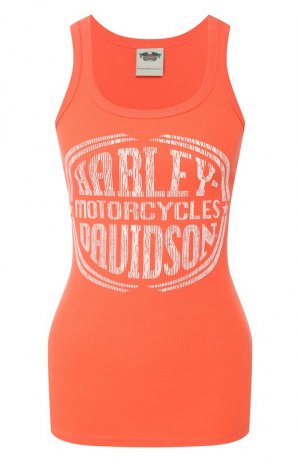 Хлопковая майка Genuine Motorclothes Harley-Davidson. Цвет: оранжевый