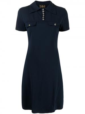 Платье на пуговицах с короткими рукавами Fendi Pre-Owned. Цвет: синий