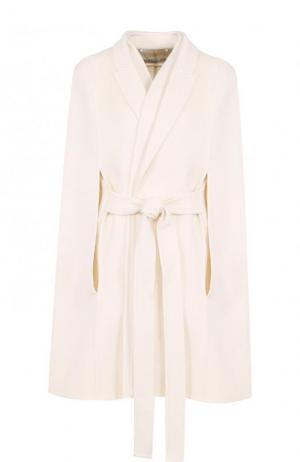 Укороченное кашемировое пальто с поясом и кейпом Givenchy. Цвет: белый