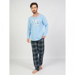 Пижама , размер 1XL, голубой Vienetta. Цвет: голубой