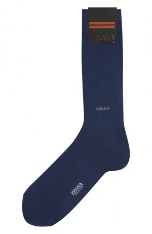 Хлопковые носки Zegna. Цвет: синий