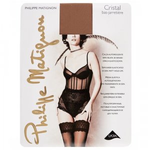 Чулки  Cristal, 30 den, матовые, размер 2, бежевый Philippe Matignon. Цвет: бежевый