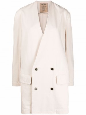 Двубортное пальто-пиджак Uma Wang. Цвет: бежевый