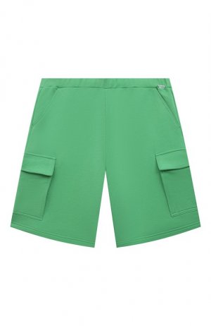 Хлопковые шорты-карго Il Gufo. Цвет: зелёный