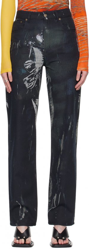 Черные джинсы с принтом Louisa Ballou