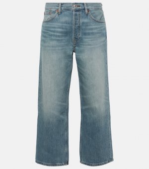 Свободные укороченные прямые джинсы со средней посадкой Re/Done, синий Re/done