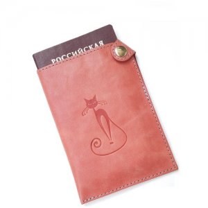Обложка-карман для паспорта , оранжевый, розовый Pattern. Цвет: оранжевый/розовый