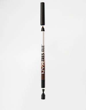 Гелевый карандаш‑подводка Tres Jolie NYX. Цвет: коричневый