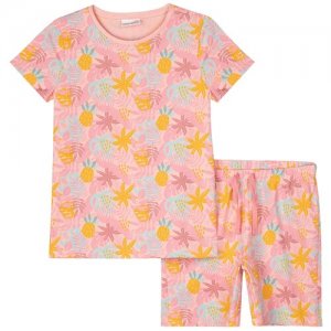 Пижама для девочки, , размер 128, цвет разноцветный COCCODRILLO. Цвет: розовый