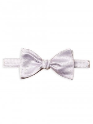Шелковый жаккардовый галстук-бабочка с завязками в горошек , фиолетовый Eton