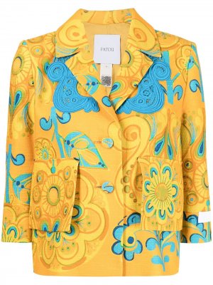Пиджак с гипюровой вставкой Patou. Цвет: желтый