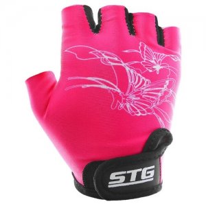Перчатки велосипедные детские , размер S, цвет розовый STG