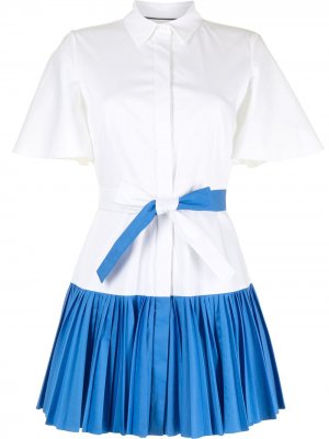 Платье-рубашка с короткими рукавами и плиссировкой Alexis. Цвет: синий
