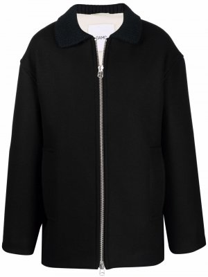 Шерстяная куртка-рубашка на молнии OAMC. Цвет: черный