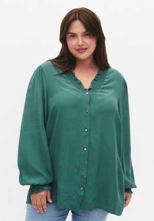 Блузка с длинными рукавами, темно-зеленый Zizzi