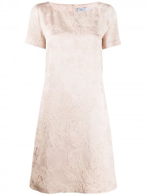 Жаккардовое платье с короткими рукавами Blumarine. Цвет: розовый