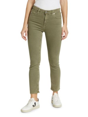 Укороченные джинсы Mari скинни Ag Jeans, цвет Green Sulfur Jeans