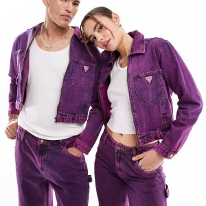 Джинсовая куртка Guess Originals Unisex Cropped Carpenter, фиолетовый