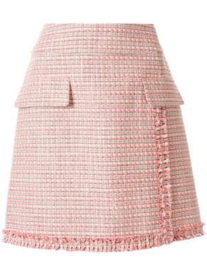 Твидовая юбка мини Paule Ka. Цвет: розовый