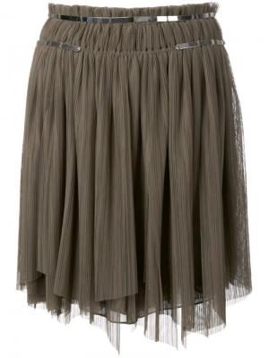 Плиссированная юбка Jay Ahr. Цвет: зелёный