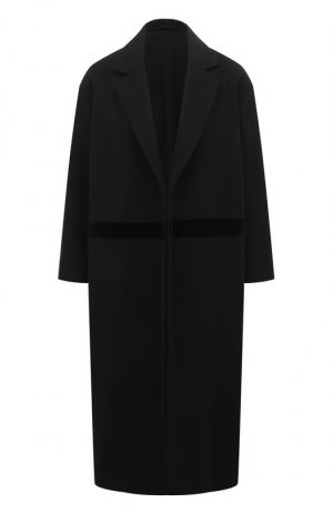Шерстяное пальто прямого кроя Kiton. Цвет: чёрный