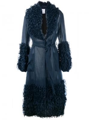 Пальто с рюшами Rosie Assoulin. Цвет: синий