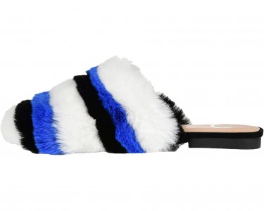 Туфли на плоской подошве Faux Fur Evelin Mule , синий Journee Collection