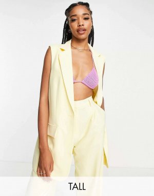 Лимонный костюмный жилет Vero Moda