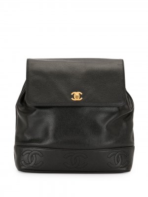 Рюкзак Triple 1997-го года с логотипом CC Chanel Pre-Owned. Цвет: черный