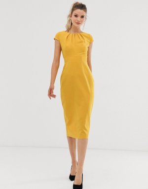 Платье-футляр с большим бантом Closet-Желтый Closet London