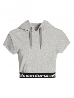 Эластичная вельветовая футболка с капюшоном alexanderwang.t