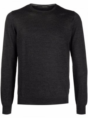 Шерстяной свитер с круглым вырезом Tagliatore. Цвет: серый