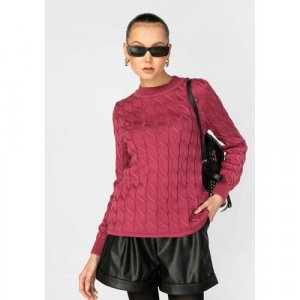 Пуловер , длинный рукав, прямой силуэт, удлиненный, размер 50, розовый VIVAWOOL. Цвет: розовый