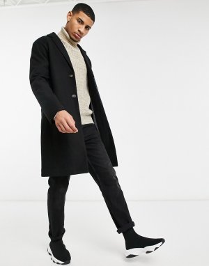 Пальто-кокон с добавлением шерсти -Черный цвет Harry Brown