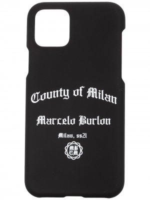 Чехол для iPhone 11 Pro с логотипом Marcelo Burlon County of Milan. Цвет: черный