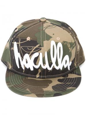 Камуфляжная кепка с принтом логотипа Haculla. Цвет: зелёный