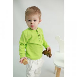 Лонгслив Лонглив с длинными рукавами для малышей, размер 68, зеленый JoliKids. Цвет: зеленый
